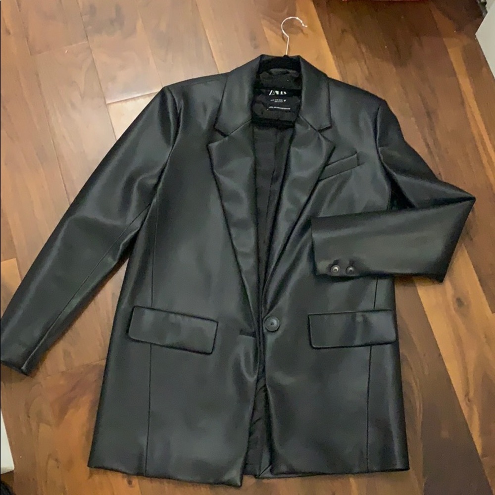 Buttery leather blazer